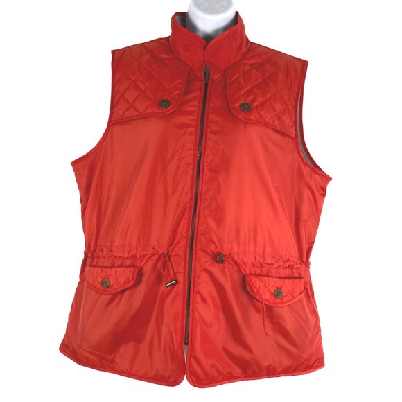 Brooks Brothers Quilted Vest Jacket Size 16 Red Full Zip Flawed NWT CJ-1744 - Picture 1 of 14